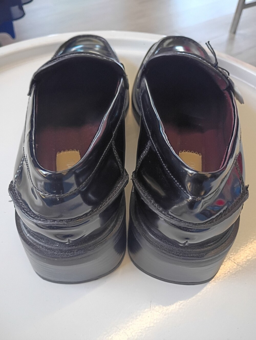 Franco Sarto Black Patent Leather Penny Loafers - Picture 8 of 11